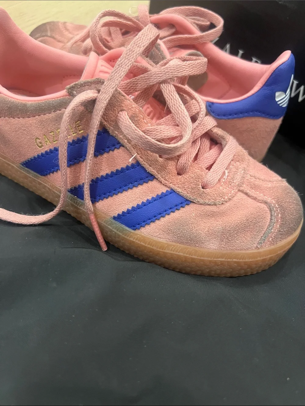 adidas Pink Suede Sneakers with Blue Stripes
